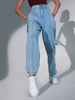 Hubberholme - Women High-Rise Slouchy Fit Stretchable Cargos