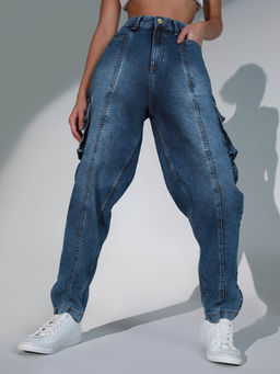 Hubberholme - Women High-Rise Slouchy Fit Stretchable Cargos