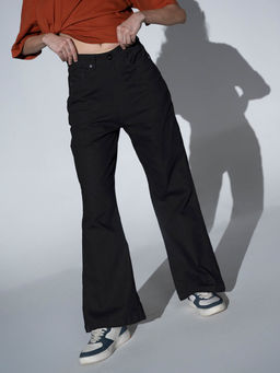 Hubberholme - Women Flared Fit High-Rise Clean Look Stretchable Jeans