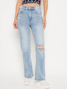 Madame - Women Blue High Waist Straight Jeans