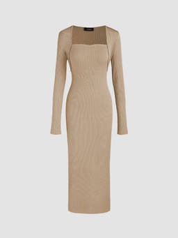 Cider - Solid Rib Tube Maxi Dress & Shrug (Set of 2) (XL)