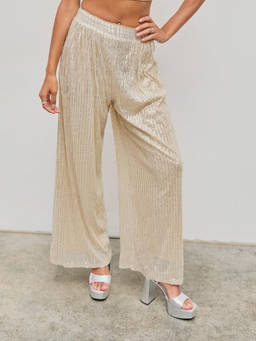 Cider - Sequins Mid Waist Straight Leg Trousers