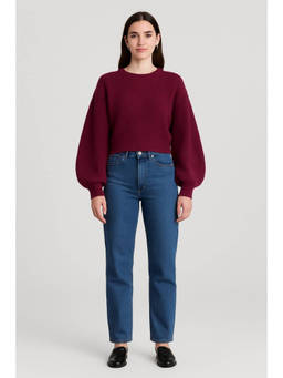 Cider - Knit Boat Neck Long Sleeve Top