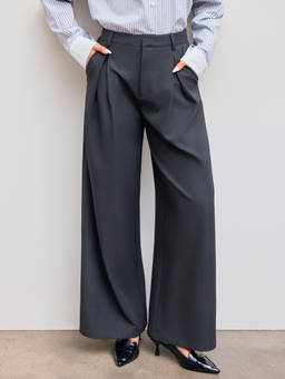 Cider - Mid Rise Straight Leg Pleated Trouser