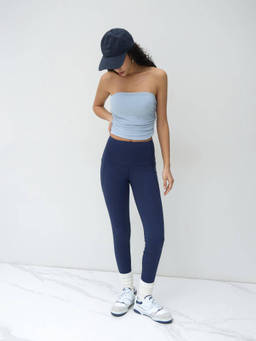 Cider - Bandeau Ruched Crop Top