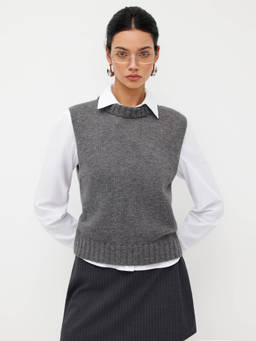 Cider - Knit Stand Collar Split Vest