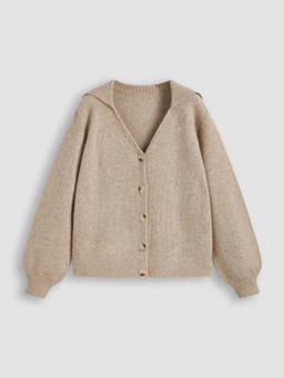Cider - Knit Collar Oversized Long Sleeve Top