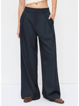 Cider - Mid Rise Straight Leg Pleated Trouser