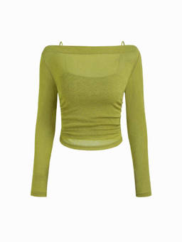 Cider - Boat Neck Long Sleeve Two-piece Top