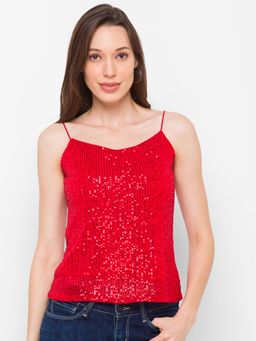 Globus - Red Embellished Top