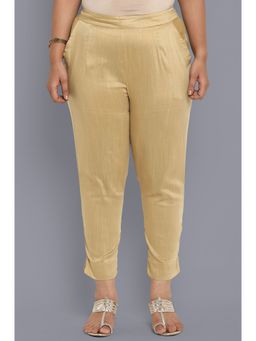Aurelia - Gold Cotton Flax Liva Womens Trousers
