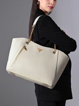 Lavie Signature - Womens Off White Houston Large Tote Bag (L)