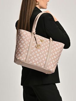 Lavie Signature - Womens Pink Mono Shelton Tote Bag (L)