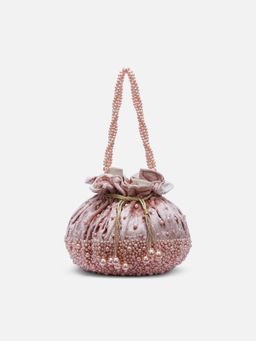 Lavie Signature - Womens Rose Gold Lowell Beads Potli Bag (L)