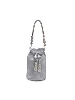 Lavie Signature - Womens Silver Joplin Gold Handle Potli Bag (M)