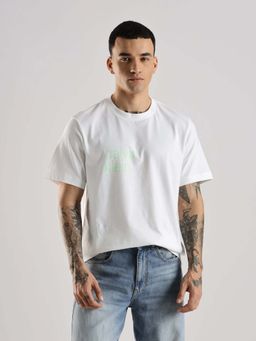 Calvin Klein - White Printed Cotton T-Shirt