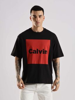 Calvin Klein - Black & Red Cotton T-Shirt