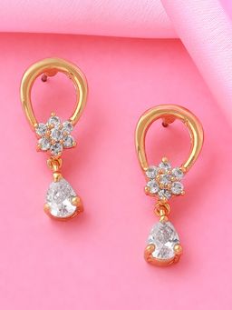 Estele - Gold Plated CZ Loop Designer Earrings for Women