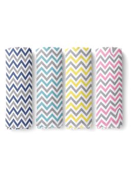 Haus & Kinder - Striped Crib Swaddling Baby Blanket for AC Room (Pack of 4) (0-12 Months)