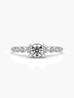 Valanova - Hallmarked 14K White Gold Certified Lab Grown Diamond Ring