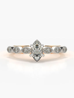 Valanova - Hallmarked 14K Rose Gold Certified Lab Grown Diamond Ring