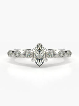 Valanova - Hallmarked 14K White Gold Certified Lab Grown Diamond Ring