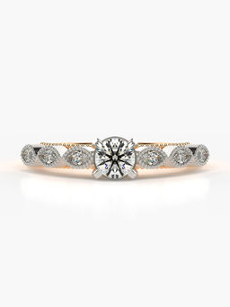Valanova - Hallmarked 14K Rose Gold Certified Lab Grown Diamond Ring