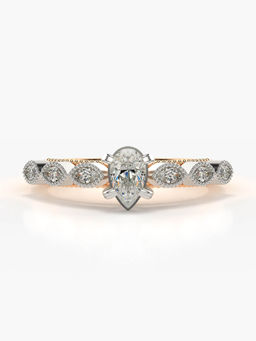 Valanova - Hallmarked 14K Rose Gold Certified Lab Grown Diamond Ring