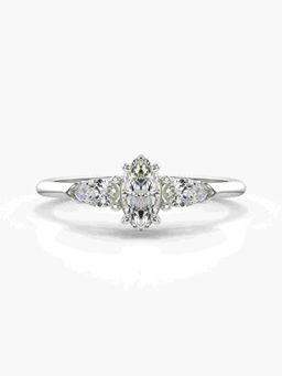 Valanova - Hallmarked 14K White Gold Certified Lab Grown Diamond Ring