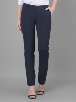 CRIMSOUNE CLUB - Womens Navy Blue Chinos Trouser