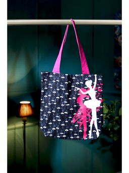 Kanvas Katha - Navy Blue Printed Tote Bag