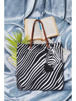 Kanvas Katha - Black Printed Tote Bag