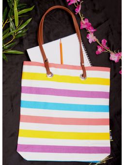 Kanvas Katha - Multi-Colour Stripe Tote Bag