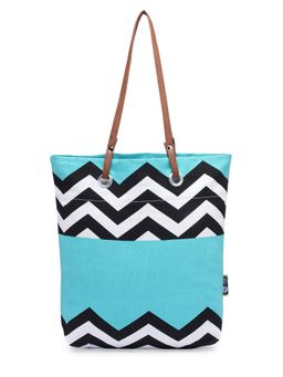 Kanvas Katha - Blue Geometric Print Tote Bag