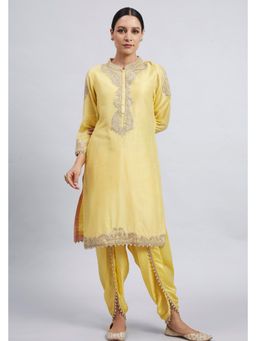 Sheetal Batra - Aabisah Yellow Embroidered Kurta With Dhoti