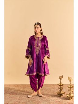 Sheetal Batra - Amal Purple Embroidered Kurta With Dhoti