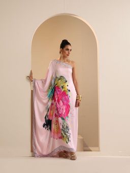 SAKSHI G CHAWLA - Modal One Shoulder Multi-Color Floral Kaftan Dress