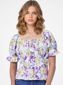 ONLY - Women Floral White Top