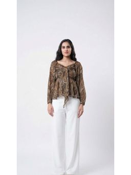 IS.U - Women Multi-Color Chiffon Paisley Top