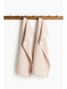 H&M - Pink 2-pack linen-blend tea towels