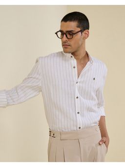 S&N by Shantnu Nikhil - Men Off White Shirt