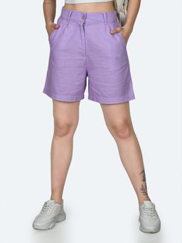 Zink London - Women Purple Solid Shorts