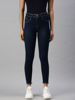 SHOWOFFFF - Women's Casual Slim Fit High-rise Blue Jeans
