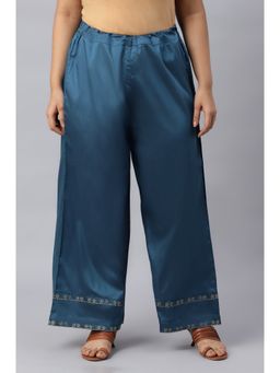 W - Persian Blue Straight Plus Size Parallel Pants