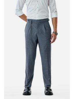 Snitch - Blue Textured Relaxed Trouser