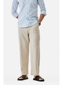 Snitch - Off White Textured Relaxed Trouser