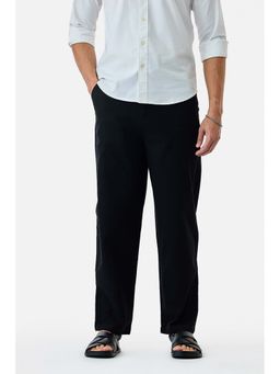 Snitch - Black Textured Relaxed Trouser