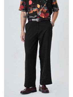 Snitch - Black Solid Relaxed Trouser