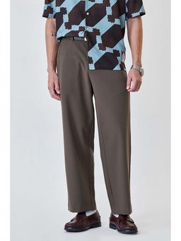 Snitch - Brown Solid Relaxed Trouser