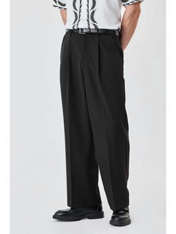 Snitch - Black Solid Relaxed Trouser